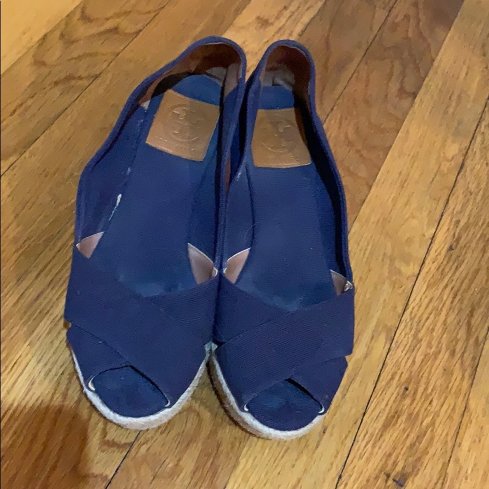 Tory Burch used blue espadrilles sz 7